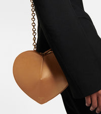 Le Coeur small metallic leather chain bag - Copper