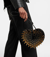 Sac clouté Le Cœur en cuir - Noir