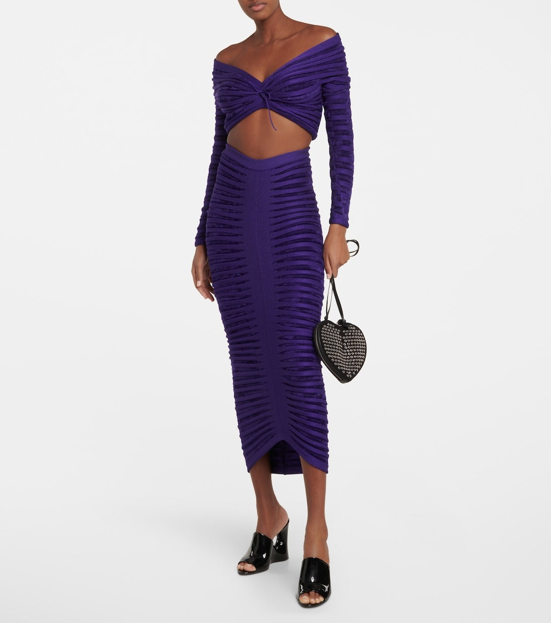 Long velvet skirt - Ultraviolet