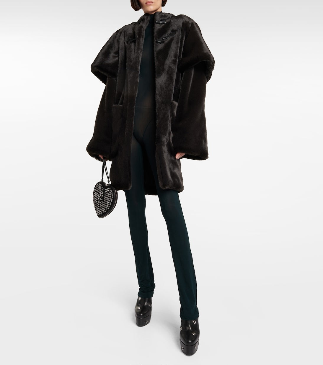 Duffle-coat en fausse fourrure - Ebene