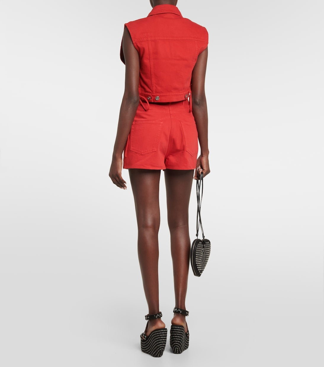 High waist shorts - Red Alaïa
