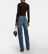 Slightly Washed Flared Jeans - Vintage Blue