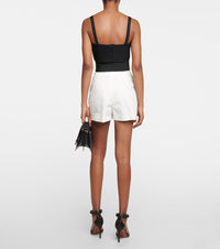 Short à ceinture corset - Bleu foncé