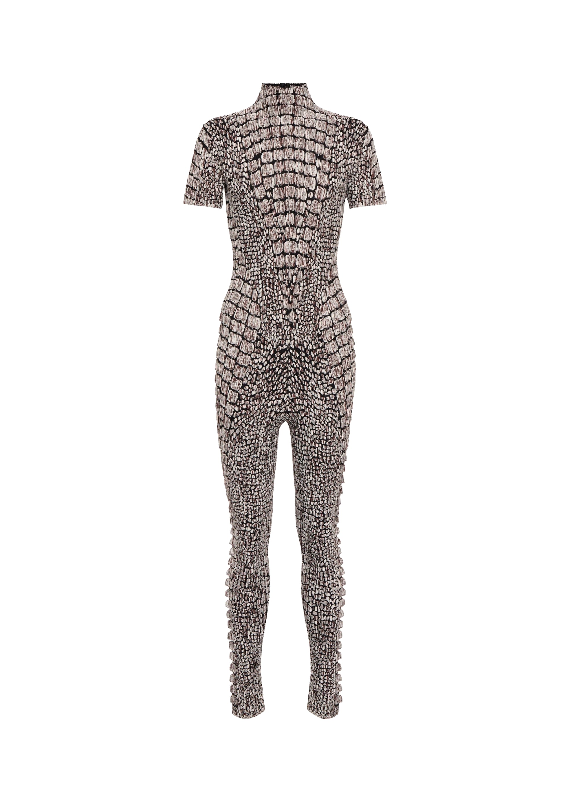 Combinaison en jacquard croco - Noir & Marron