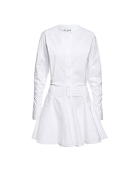 Robe patineuse en popeline de coton - Blanc