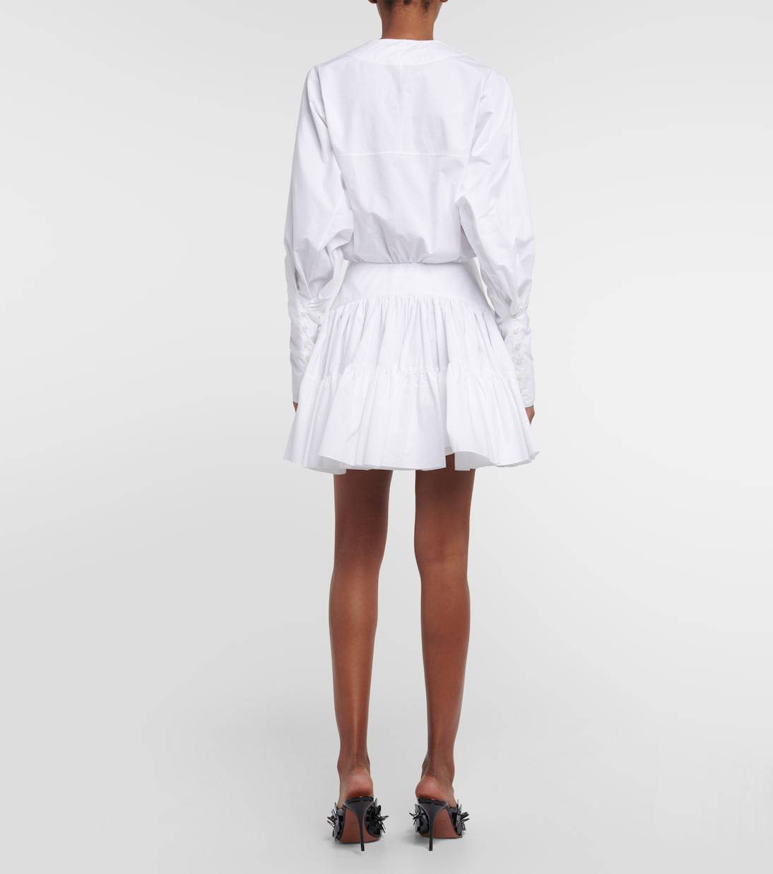 Robe patineuse en popeline de coton - Blanc