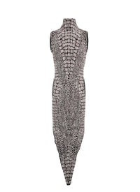 Robe en jacquard croco - Noir & Marron