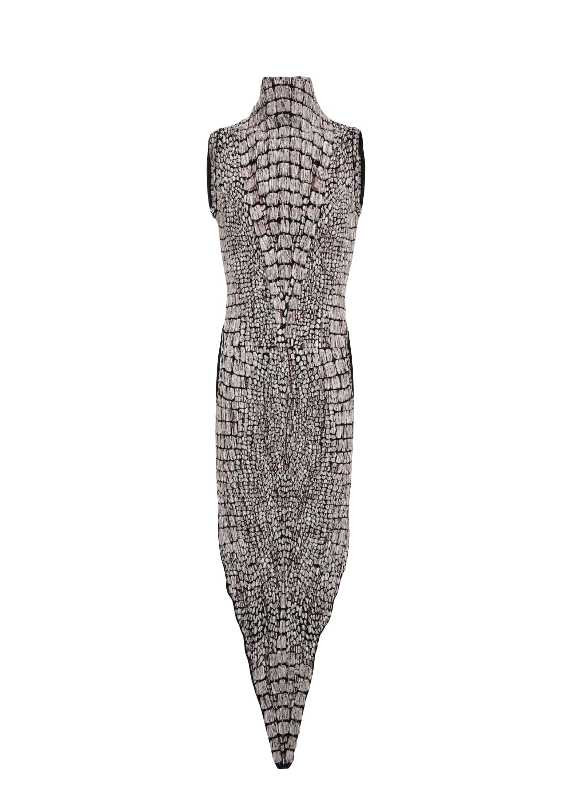 Robe en jacquard croco - Noir & Marron