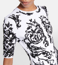 Robe Calli en jacquard calligraphie - Blanc & Noir