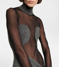 Fitted dress in wool - Heather grey
