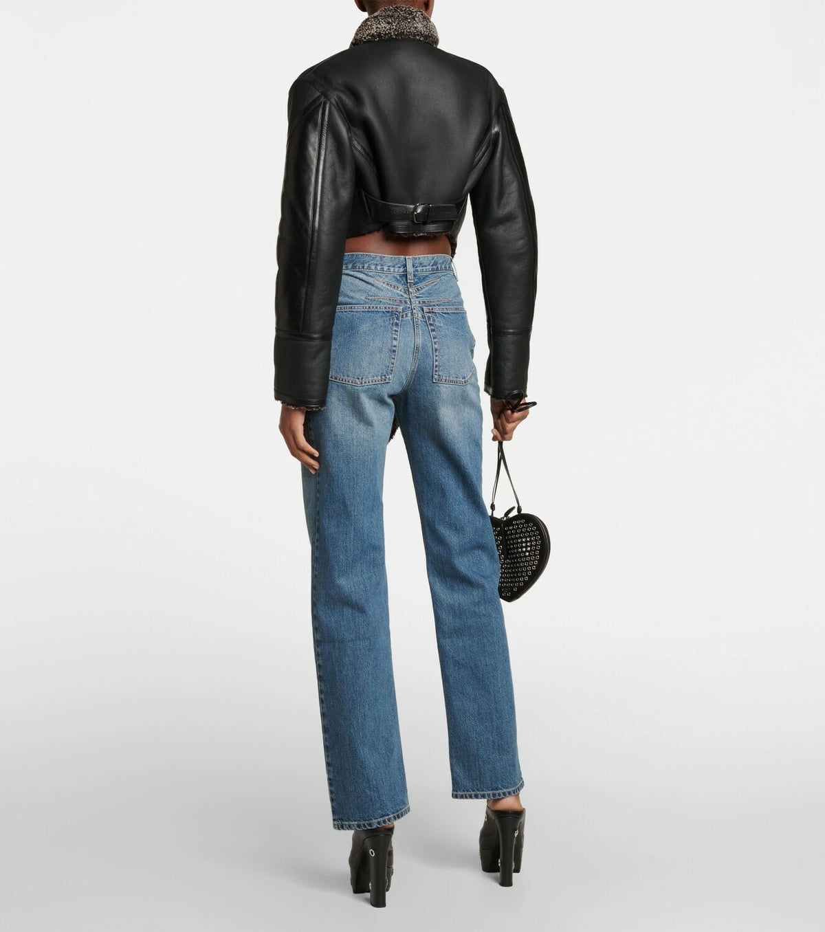 Leather Aviator Jacket - Copper Black