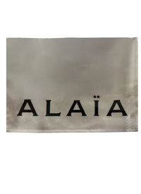 Pochette logotypée en lin mélangé - Blanc