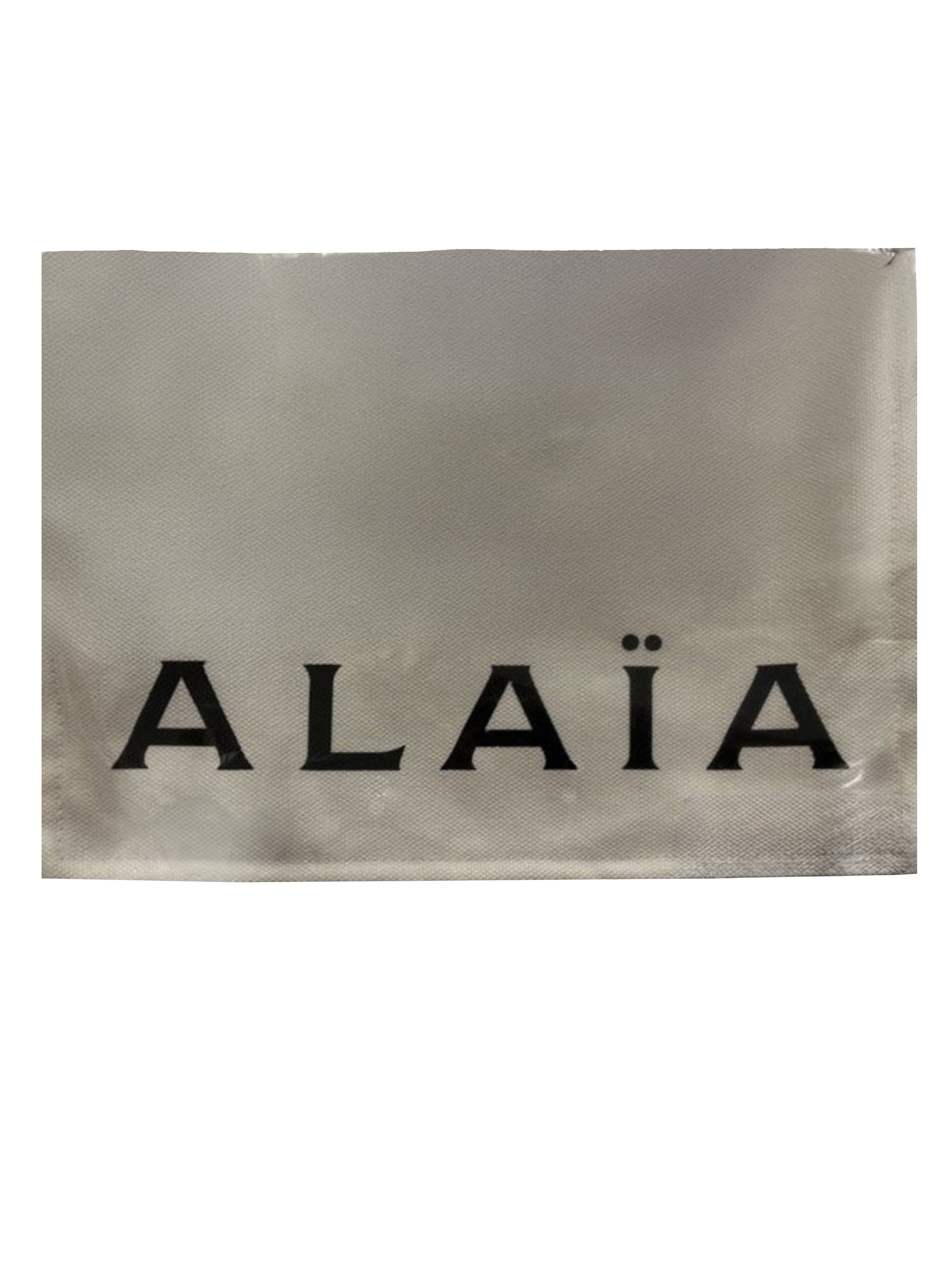 Pochette logotypée en lin mélangé - Blanc