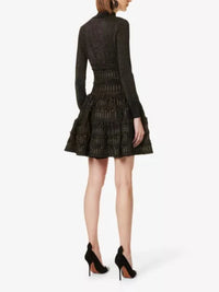 Robe ajustée en laine - Noir & Or