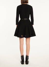 Short skater dress with heart-shaped cut-outs - Black Alaïa