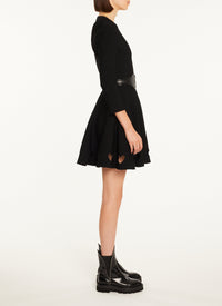 Short skater dress with heart-shaped cut-outs - Black Alaïa