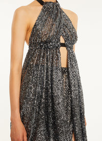 Metallic sequin goddess dress - Steel
