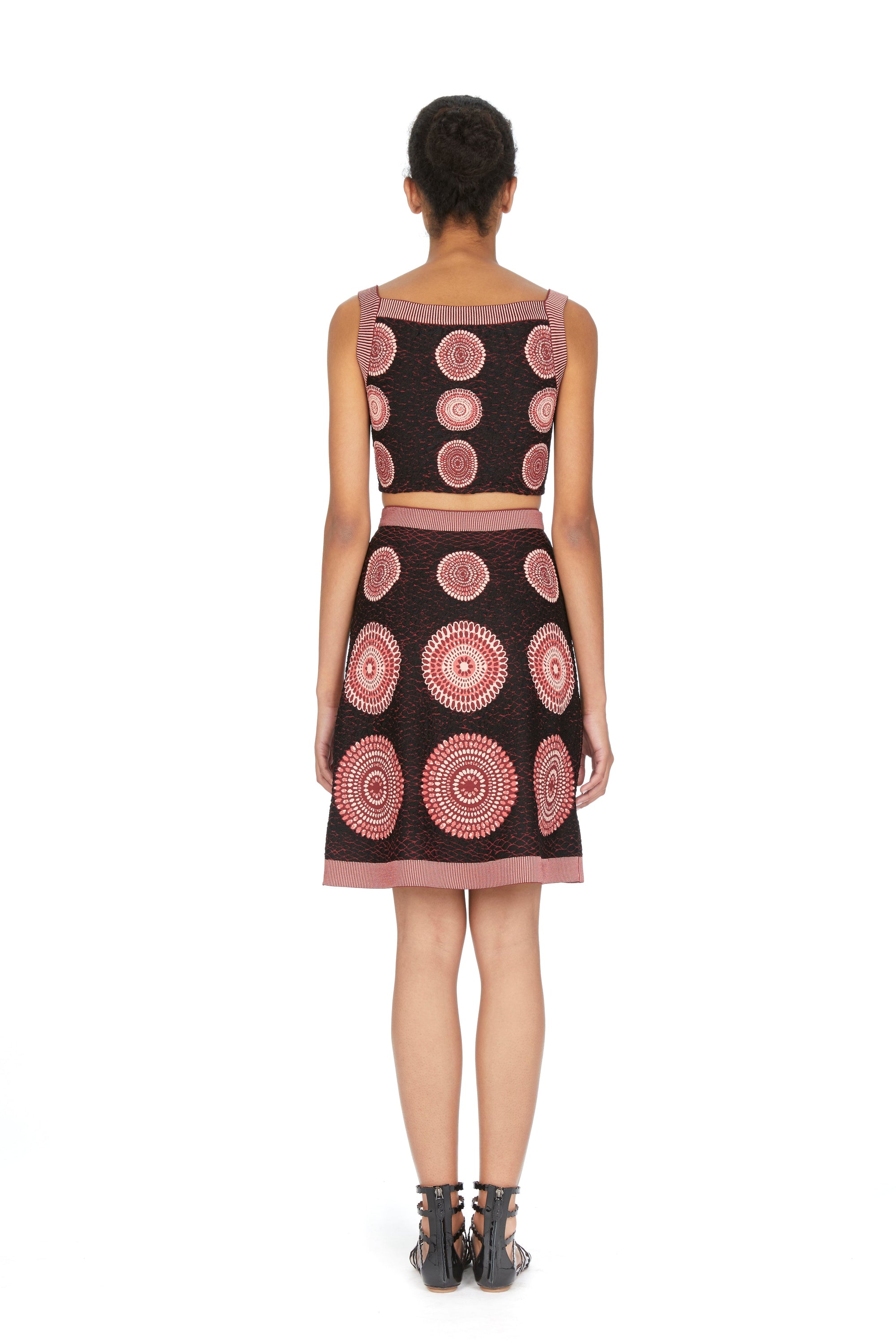 Molukai knitted short skirt - Midnight & Bordeaux