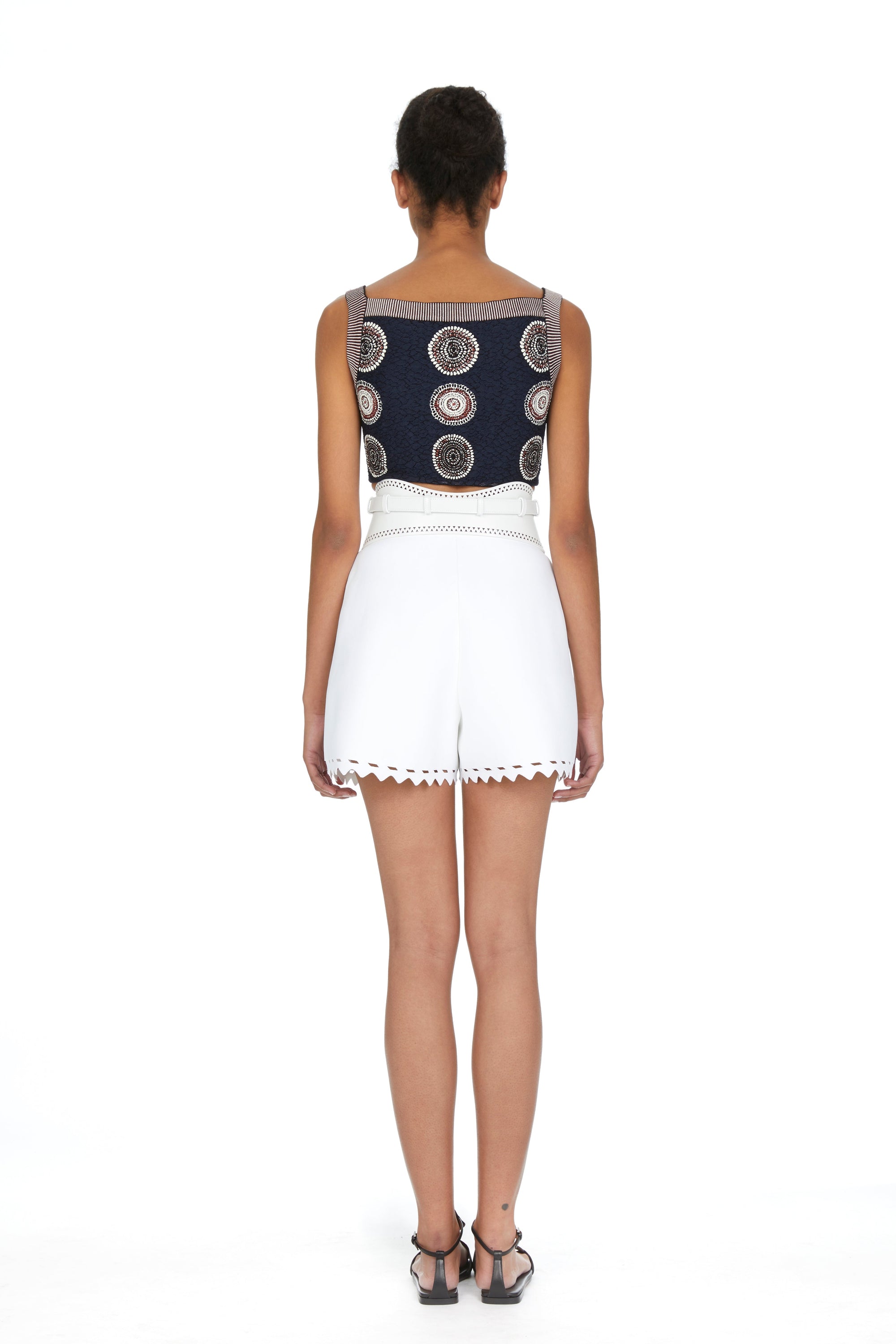 Molukai sleeveless crop top - Midnight & Bordeaux