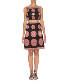 Molukai knitted short skirt - Midnight & Bordeaux