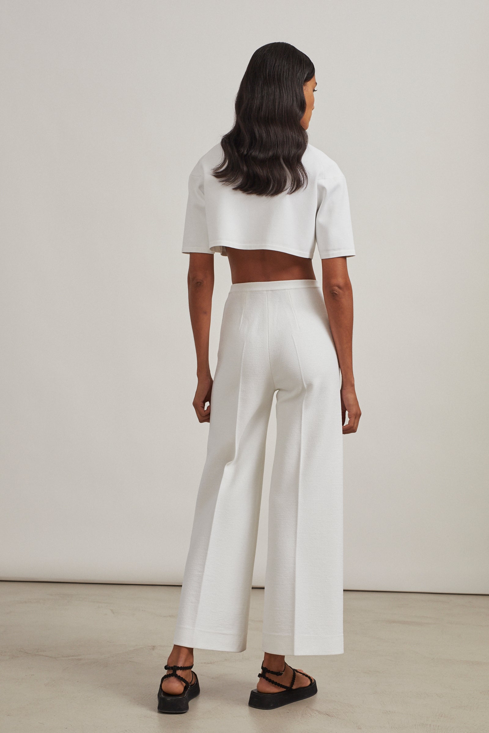 Pull court en maille - Blanc