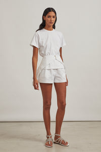 Long structured T-shirt - White