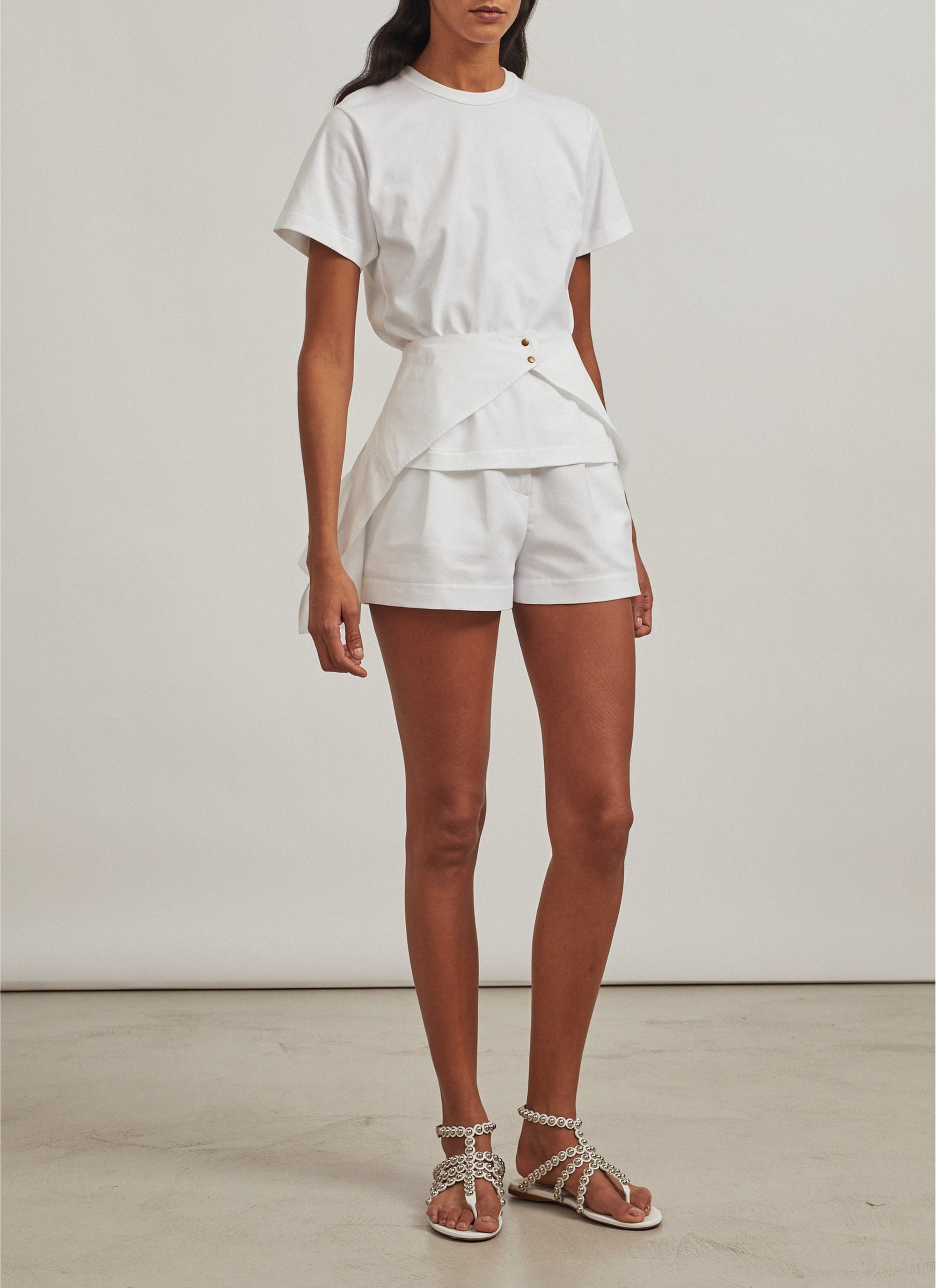 Long structured T-shirt - White