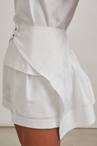 Long structured T-shirt - White
