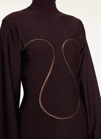 Long sleeved skater dress - Aubergine