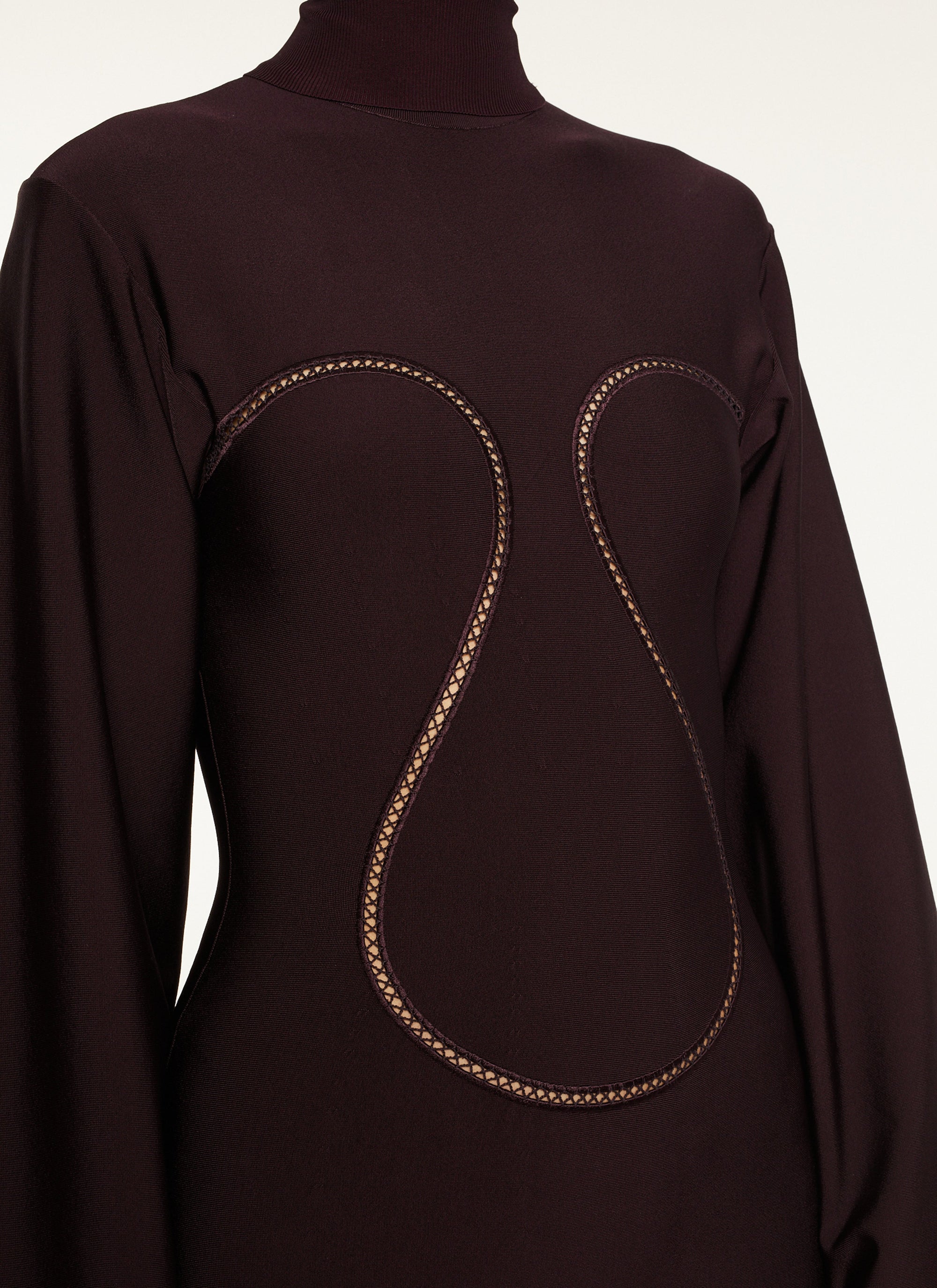Long sleeved skater dress - Aubergine