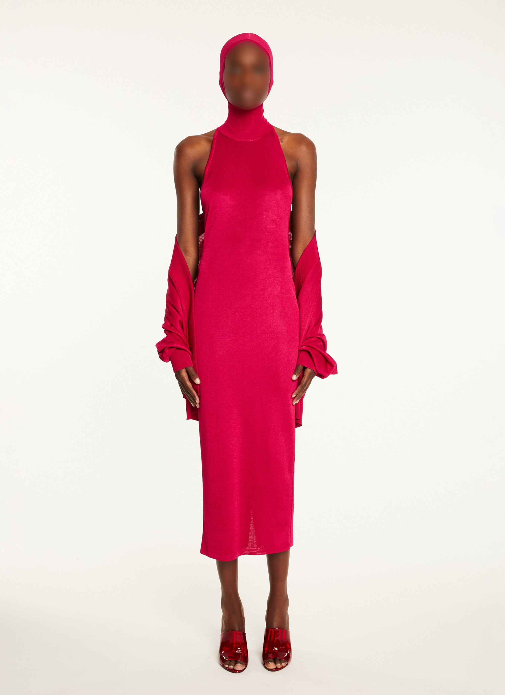 Robe longue à manches longues - Fuschia