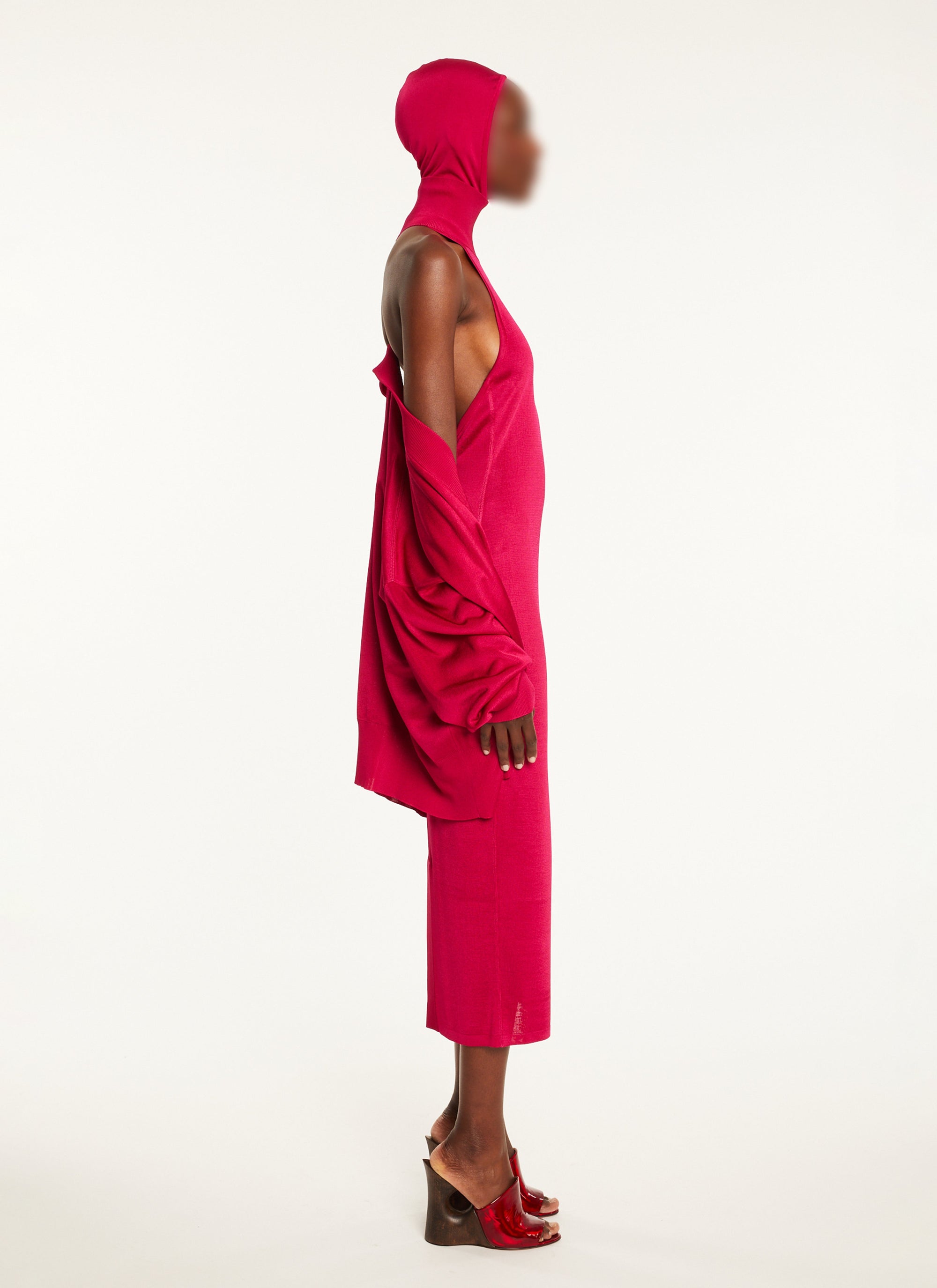 Long dress with long sleeves - Black Alaïa