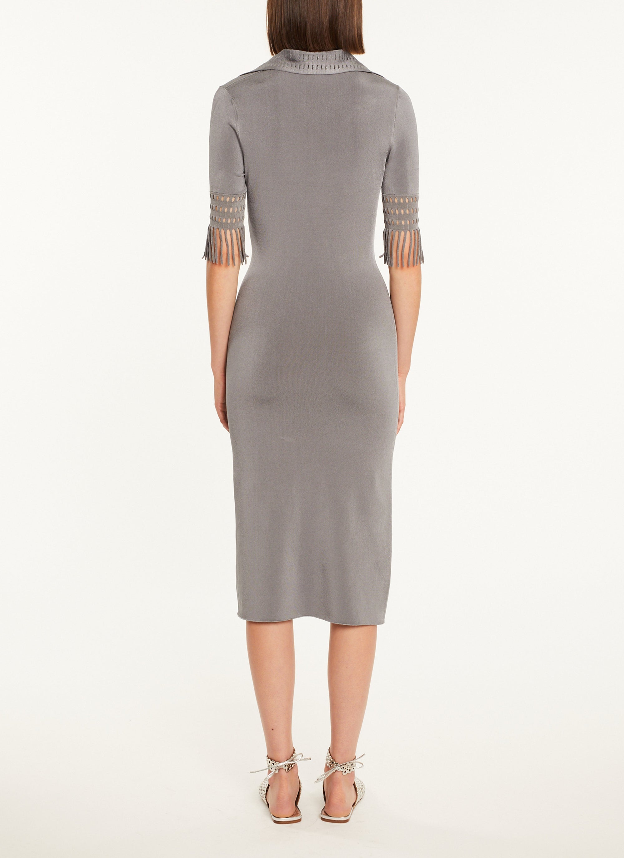 Polo neck midi-length dress - Navy