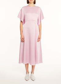 Short-sleeved satin maxi dress - Parma