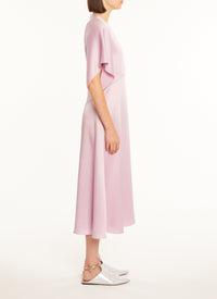Short-sleeved satin maxi dress - Parma