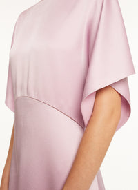 Short-sleeved satin maxi dress - Parma