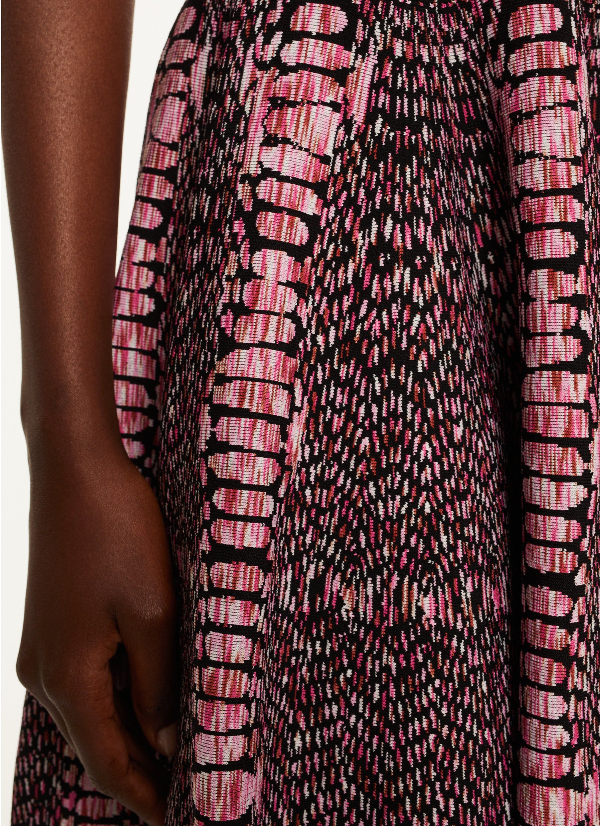 Robe longue sans manches - Noir & Rose
