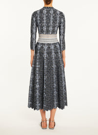 Cardigan court imprimé python - Noir & Bleu