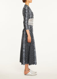 Cardigan court imprimé python - Noir & Bleu