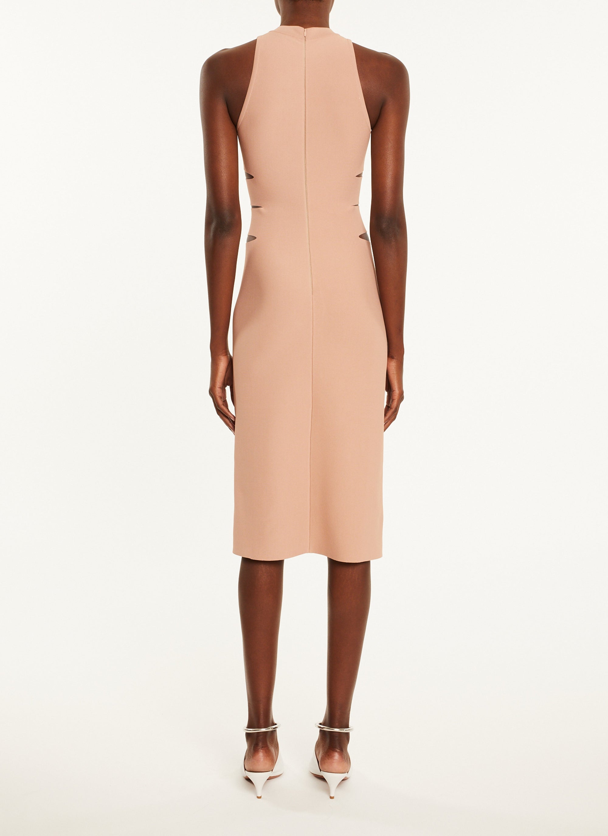 Robe sans manches moulants à découpes - Bois de Rose