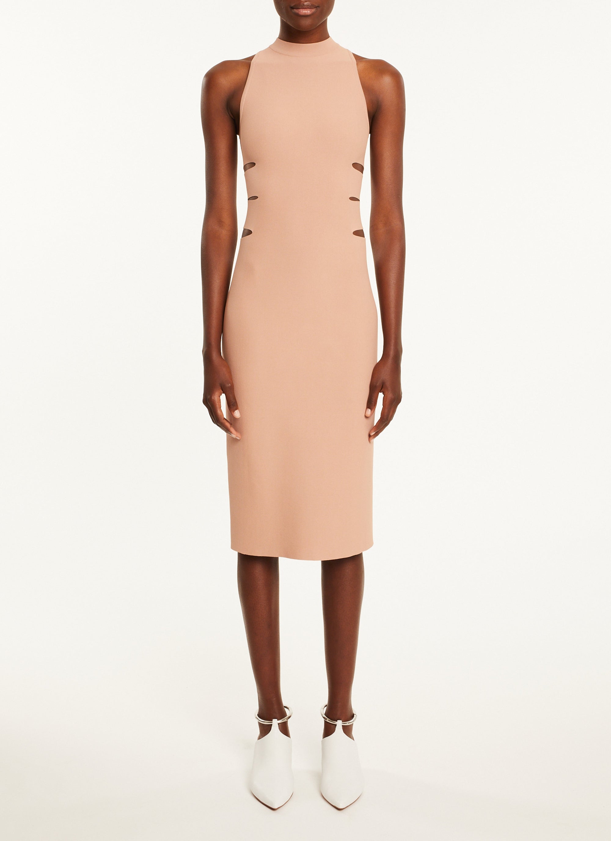 Robe sans manches moulants à découpes - Bois de Rose
