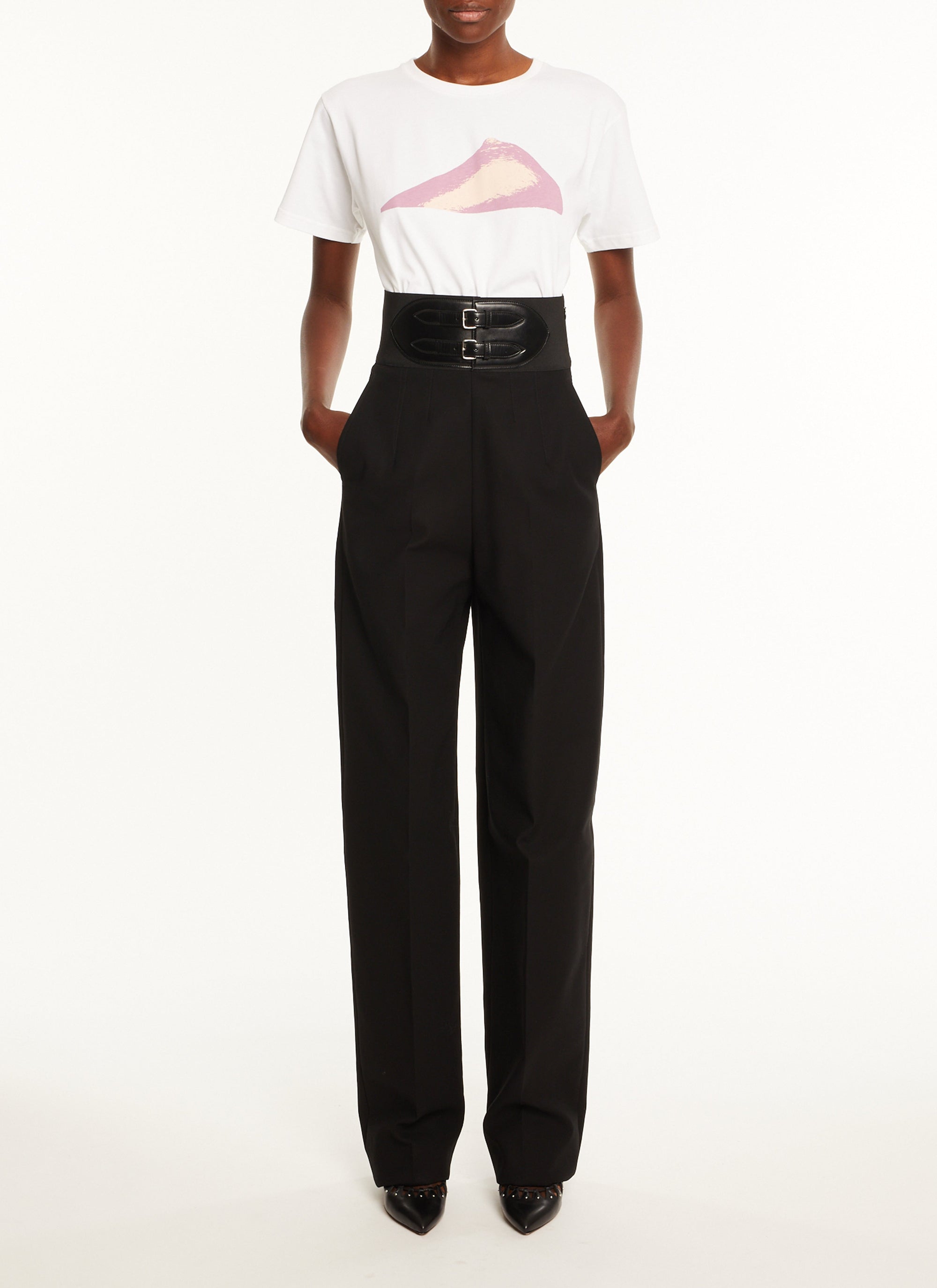 T-shirt César with painted motif - White