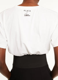 T-shirt César with painted motif - White