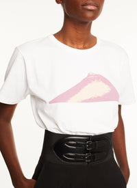 T-shirt César with painted motif - White