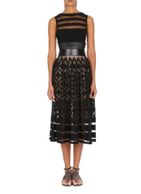 Robe longue sans manches Natte - Noir
