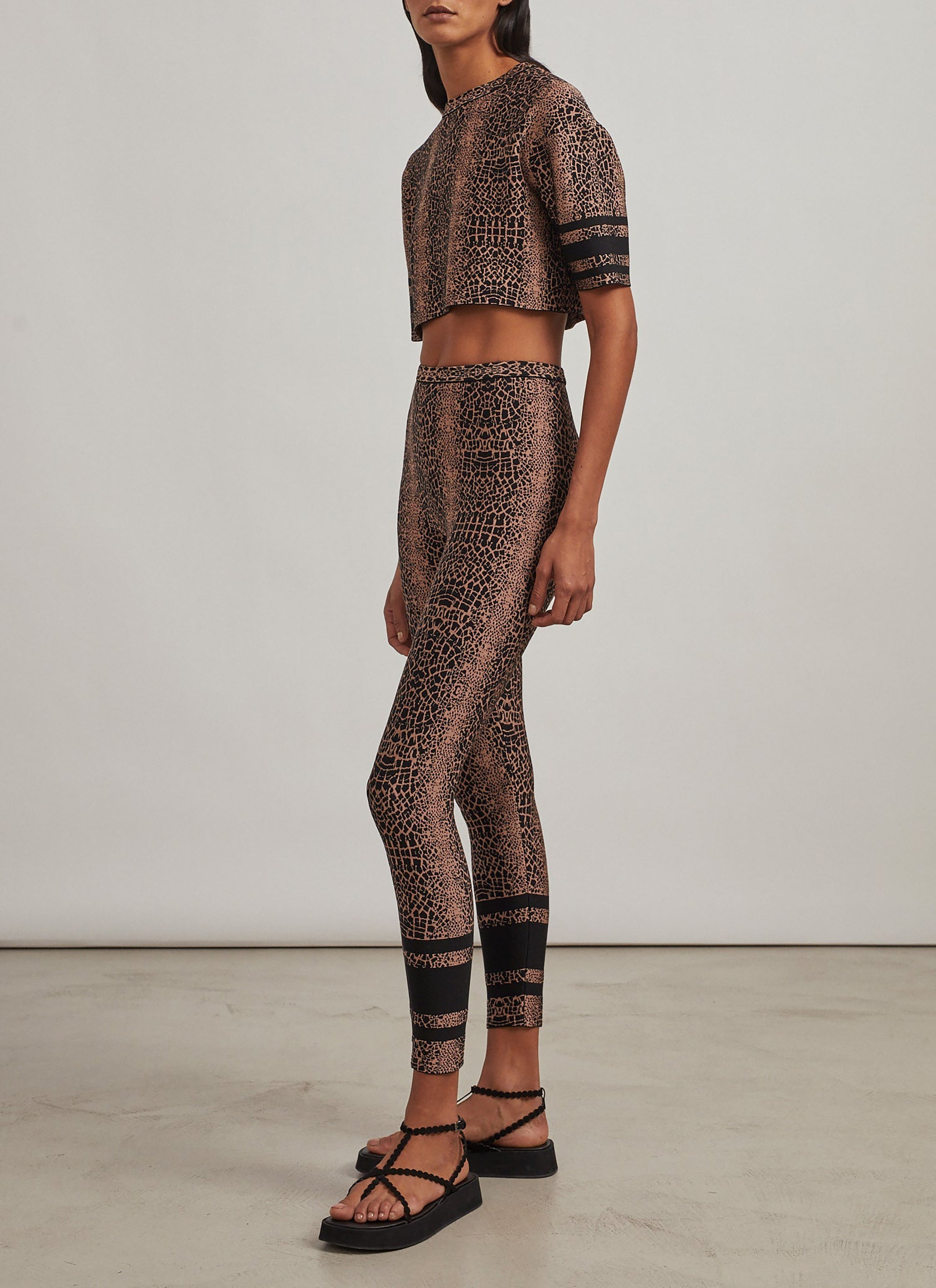 Legging à motif animal - Noir & Chair