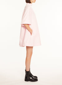 Mini-robe à manches courtes en soie mélangée - Rose