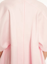 Mini-robe à manches courtes en soie mélangée - Rose