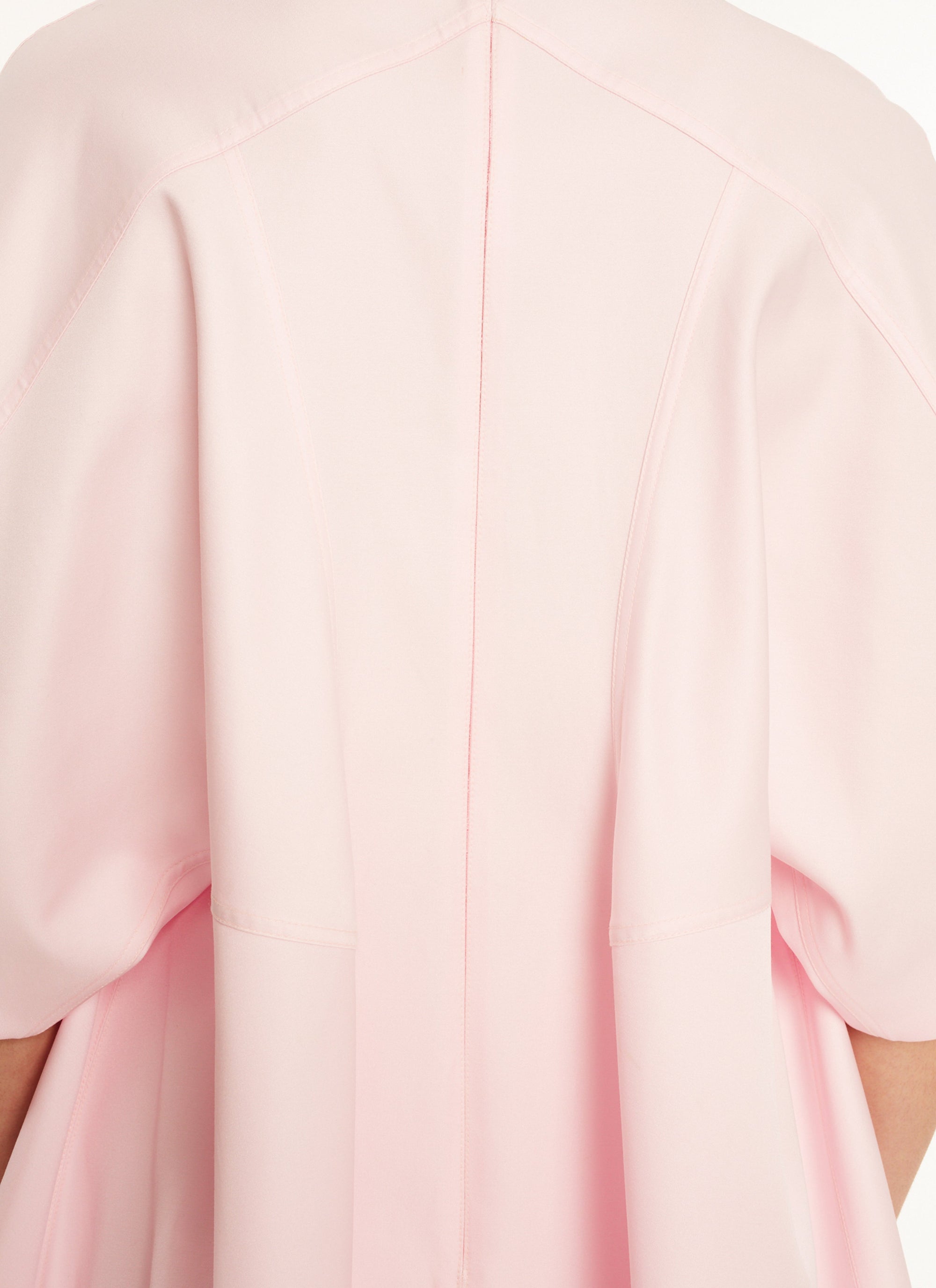 Mini-robe à manches courtes en soie mélangée - Rose