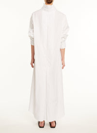 Plain Shirt Dress - White & Blue